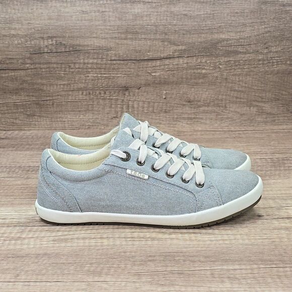 Taos Star Women’s Size 9 Light Gray Canvas Lace Up Sneakers (STA-12844) - Picture 1 of 9